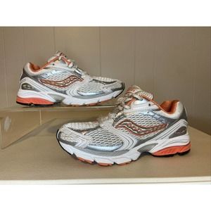 Saucony Trigon 5 White/orange women Syntehtic/Nylon Running Shoes Sneaker Size 7